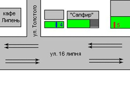 Схема рекламной плоскости по адресу 16-го Липня вул., 38
