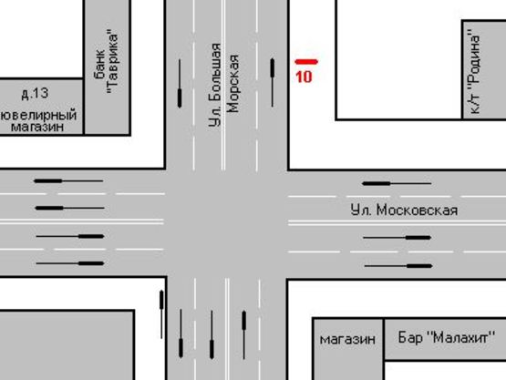 Схема рекламной плоскости по адресу Велика Морська вул., 76 - Московська вул., 16