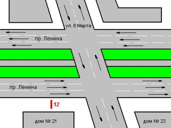 Схема рекламной плоскости по адресу Леніна просп., 23 - 8 Березня вул., 42