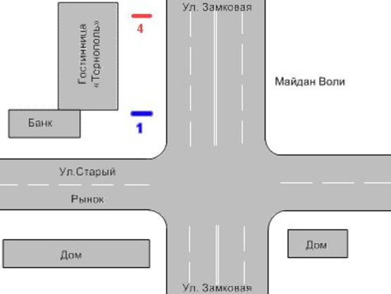 Схема рекламной плоскости по адресу Замкова вул., 14