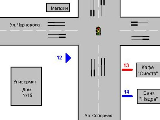 Схема рекламной плоскости по адресу Соборна вул., 14-а