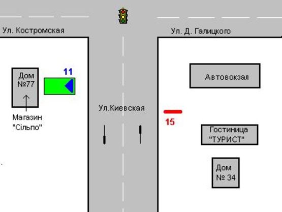 Схема рекламной плоскости по адресу Київська вул., 18
