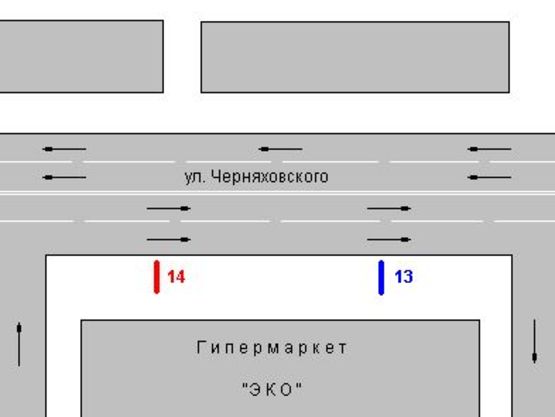 Схема рекламної площини за адресою Чуднівська вул. (Черняховського вул.), 5