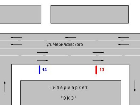 Схема рекламної площини за адресою Чуднівська вул. (Черняховського вул.), 5
