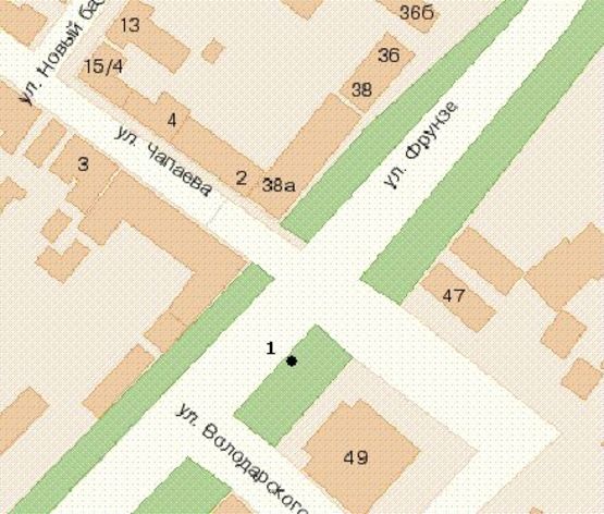 Схема рекламної площини за адресою Європейська вул., 49 - Героїв-чорнобильців вул.