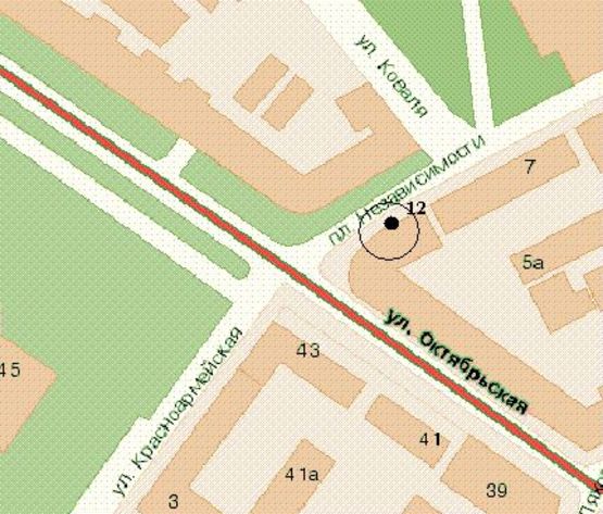 Схема рекламної площини за адресою Соборності вул., 46 - Незалежності майдан