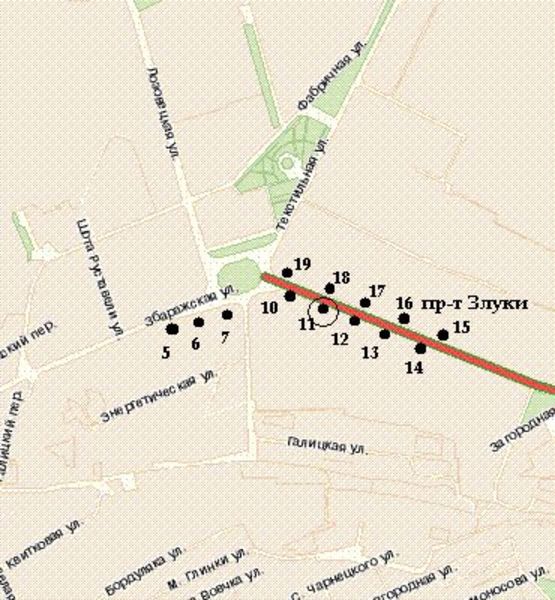 Схема рекламной плоскости по адресу Злуки просп., 4