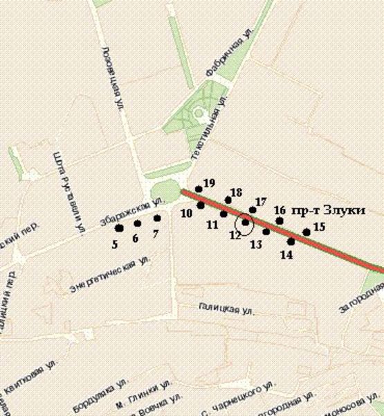 Схема рекламної площини за адресою Злуки просп., 4