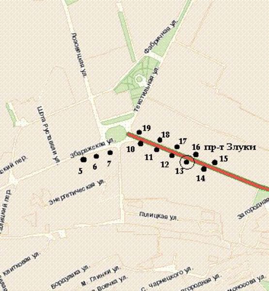 Схема рекламной плоскости по адресу Злуки просп., 4