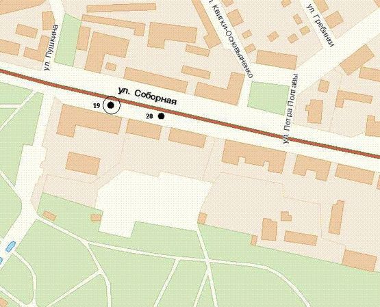 Схема рекламної площини за адресою Соборна вул., 3 (№1)