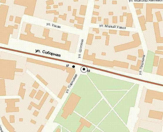 Схема рекламної площини за адресою Соборна вул., 13 (№2)