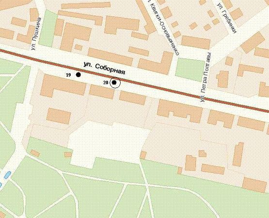 Схема рекламної площини за адресою Соборна вул., 3 (№2)