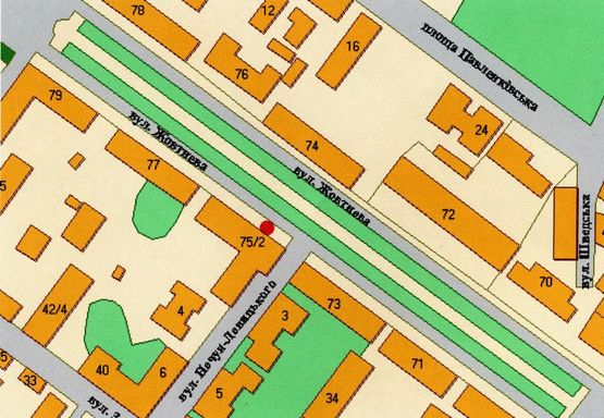 Схема рекламної площини за адресою Соборності вул., 75/2