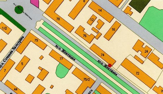 Схема рекламної площини за адресою Соборності вул., 74 (№1)