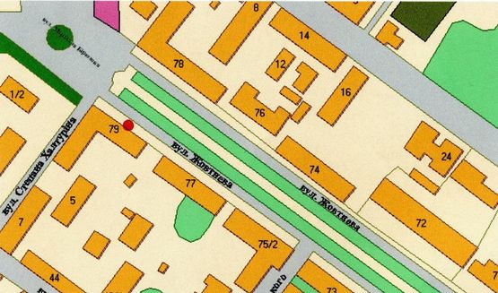 Схема рекламної площини за адресою Соборності вул., 79