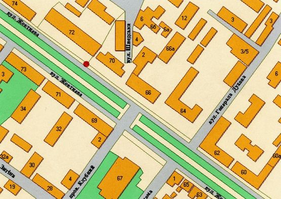 Схема рекламної площини за адресою Соборності вул., 72 (№1)