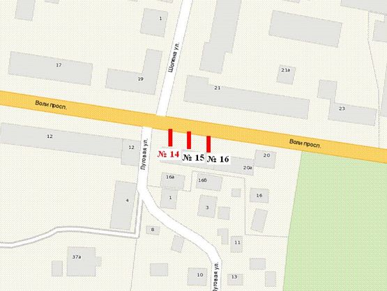 Схема рекламной плоскости по адресу Волі просп., 14