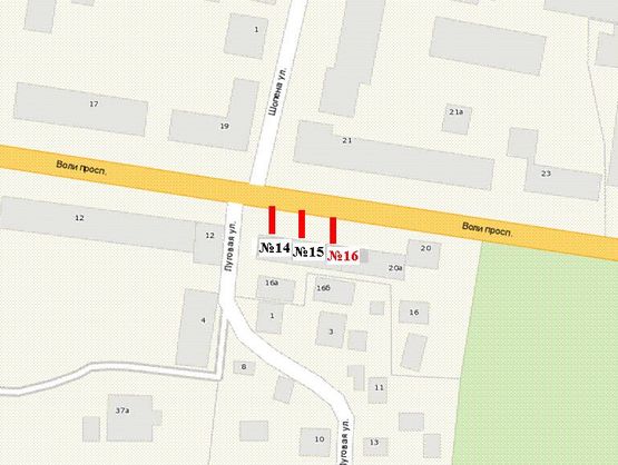 Схема рекламної площини за адресою Волі просп., 14