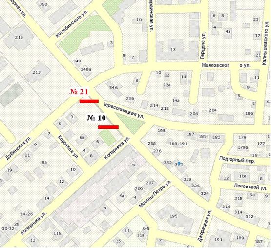 Схема рекламной плоскости по адресу Соборна вул., 213 - Дубенська вул.