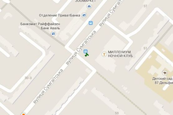 Схема рекламной плоскости по адресу Сумгаїтська вул., 39