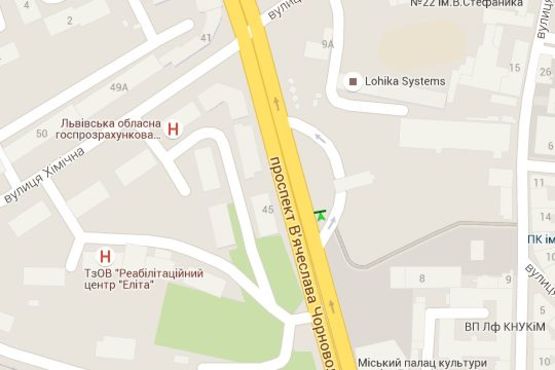 Схема рекламной плоскости по адресу Вячеслава Чорновола просп.