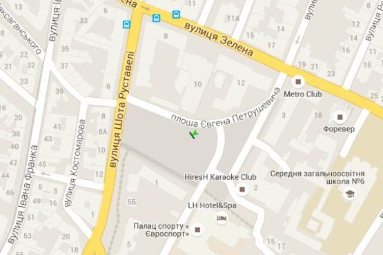 Схема рекламної площини за адресою Євгена Петрушевича пл., 2