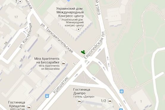 Схема рекламной плоскости по адресу Хрещатик вул., 2 - Європейська пл.,  "Український Дім" №2