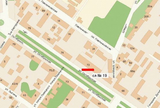 Схема рекламной плоскости по адресу Соборності вул., 72 (№2)