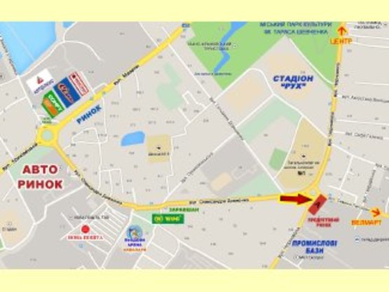 Схема рекламной плоскости по адресу Чорновола - Довженка кільце базар    правий