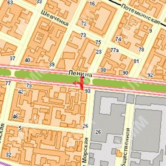 Схема рекламной плоскости по адресу Леніна просп. - Мала Морська вул., (№1)