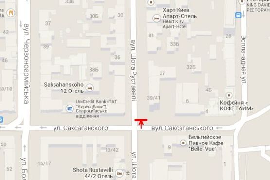 Схема рекламної площини за адресою Шота Руставелі вул., 39/41 (№5)