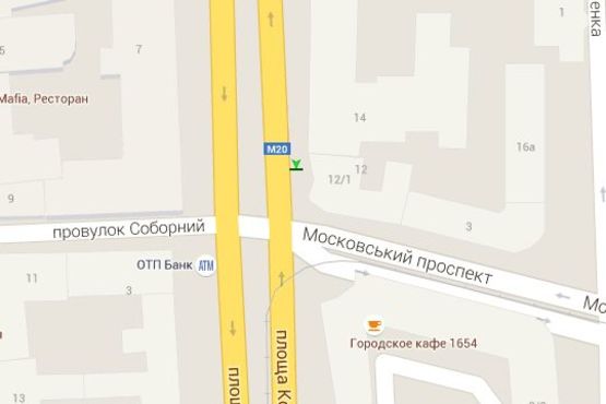 Схема рекламной плоскости по адресу Конституції пл., 12/1