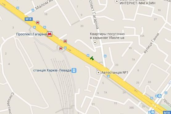 Схема рекламной плоскости по адресу Вернадського вул. - Гагаріна просп., (зупинка №2) (в центр)