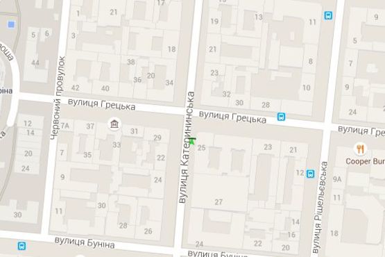 Схема рекламної площини за адресою Єкатеринінська вул., 25 - Гречеська вул., 25