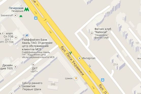 Схема рекламної площини за адресою Лесі Українки бульв., 28 (магазин "Спортмайстер" (асф. розподільник) ;  №1 ((2-скрол))