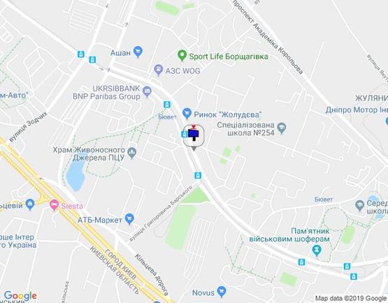 Схема рекламной плоскости по адресу Симиренко 5 (Борщаговка (В)) рынок) на Отрадный