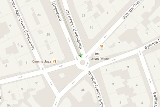 Схема рекламной плоскости по адресу Шевченка Тараса просп., 28