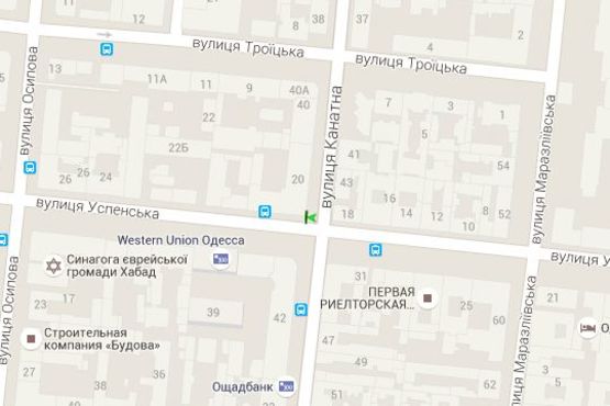 Схема рекламної площини за адресою Успенська вул., 20 - Канатна вул., 40 (№1)