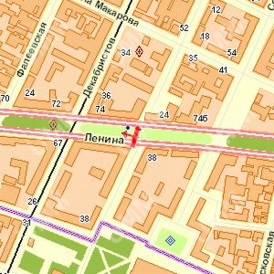 Схема рекламной плоскости по адресу Леніна просп. - Лягіна вул., (№1)