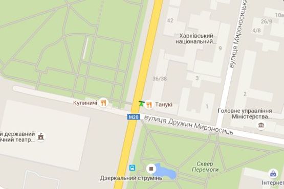 Схема рекламной плоскости по адресу Сумська вул., 36/38 (№1)