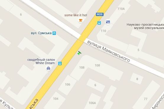 Схема рекламной плоскости по адресу Сумська вул., 108