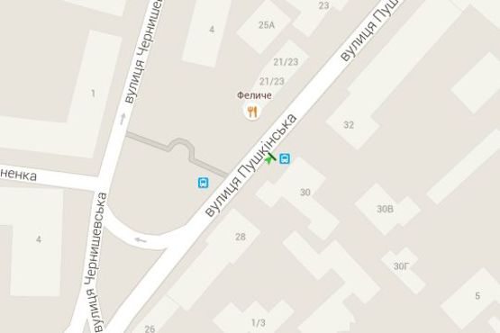 Схема рекламной плоскости по адресу Пушкінська вул., 30 (зупинка)