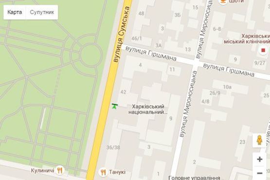 Схема рекламної площини за адресою Сумська вул., 42