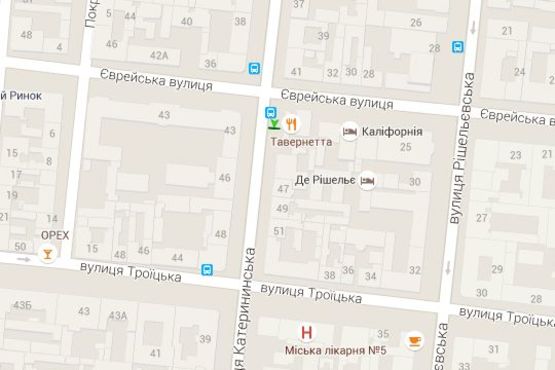 Схема рекламної площини за адресою Єкатеринінська вул., 45 - Єврейска вул.