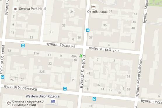 Схема рекламної площини за адресою Канатна вул. - Троїцька вул.