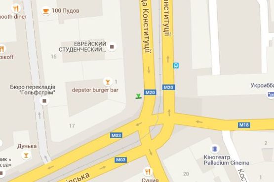 Схема рекламної площини за адресою Конституції пл. - Павлівська пл. (Рози Люксембург пл.)