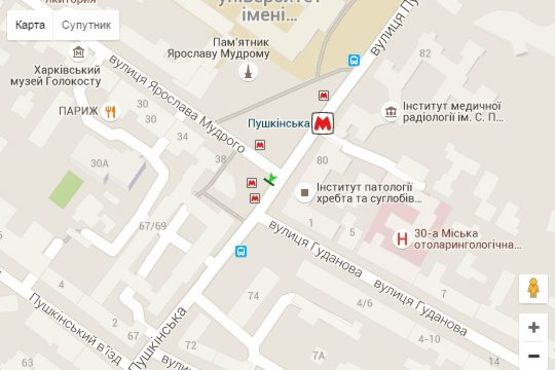 Схема рекламної площини за адресою Пушкінська вул. - Ярослава Мудрого вул. (Петровського вул.), 38 (№1)