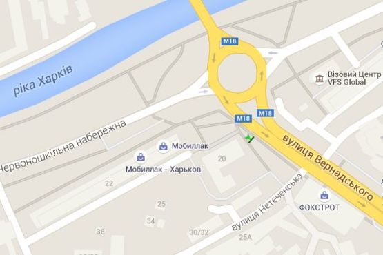 Схема рекламної площини за адресою Вернадського вул. - Червоношкільна наб., (№1)