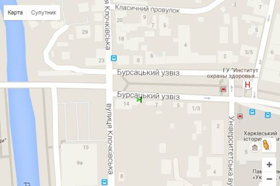 Схема рекламной плоскости по адресу Бурсацький узвіз, 9