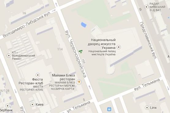 Схема рекламної площини за адресою Велика Васильківська вул.,  103  (90 м до повороту на ул. Щорса) №1